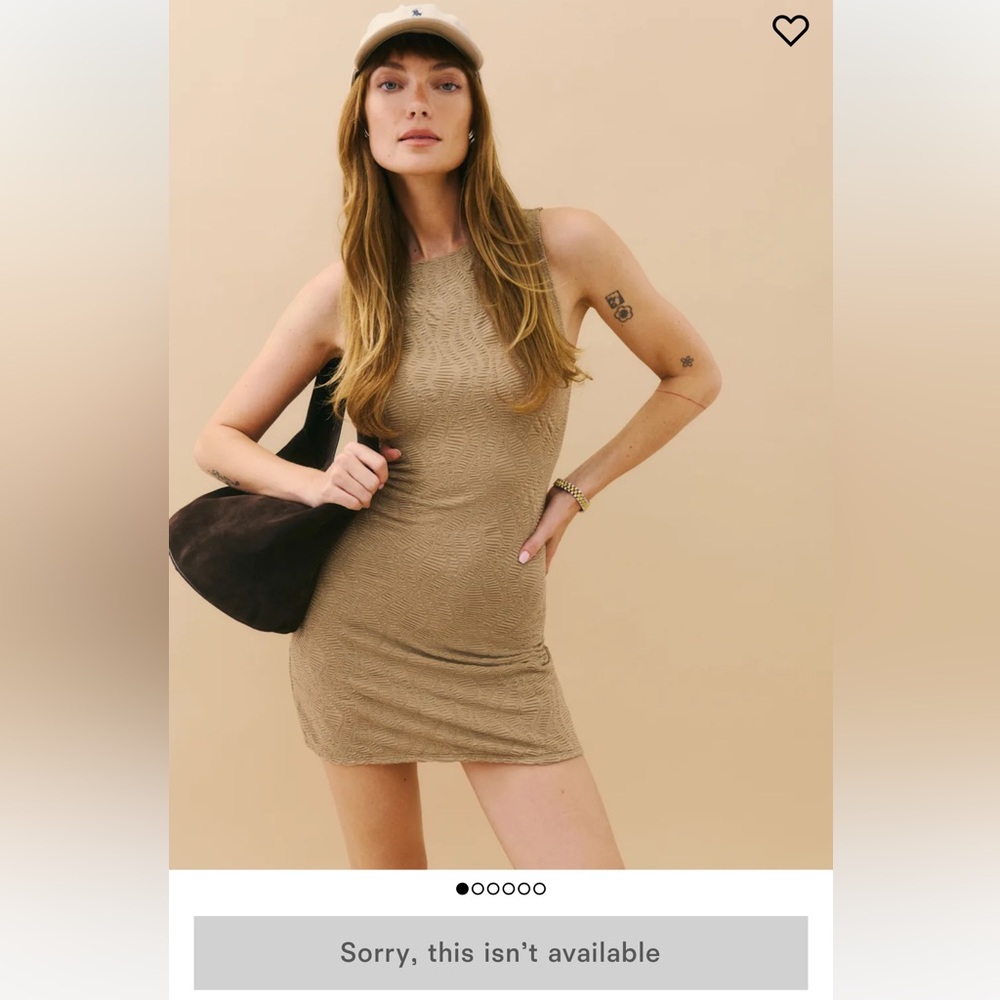 NWOT, Reformation Nataly Knit Dress Nude - Size M